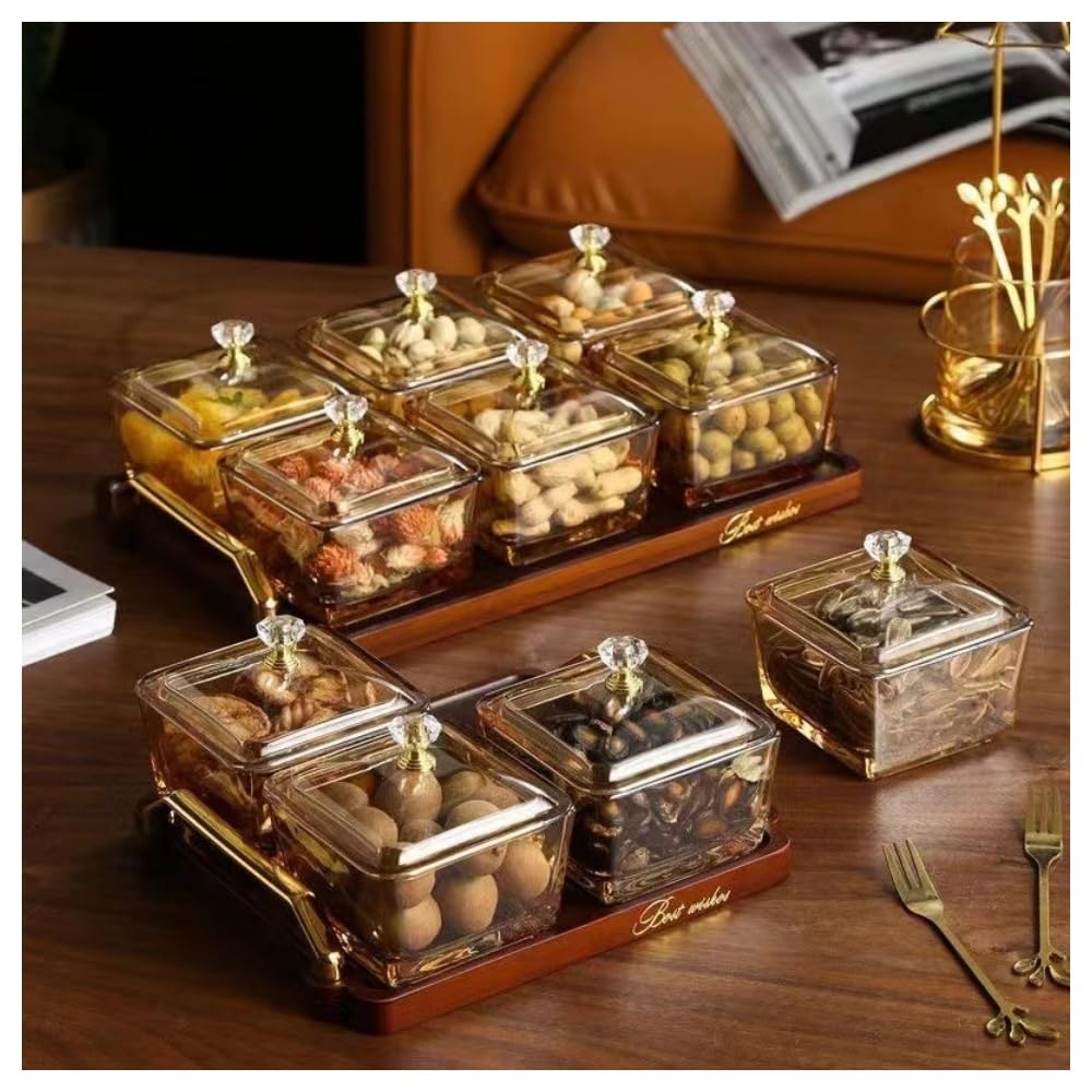 Amazon｜KCNN ガラス 菓子器 蓋付き 卓上用 菓子皿 ナッツ・お菓子